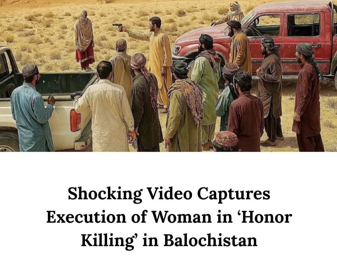 A group of man killing a women in Pakistan over honor